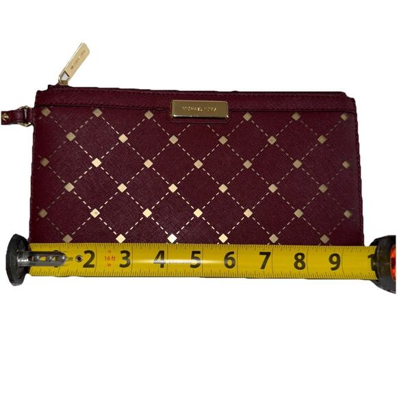 Michael Kors Jamey Clutch Wristlet Merlot Leather New NWT - Picture 7 of 8